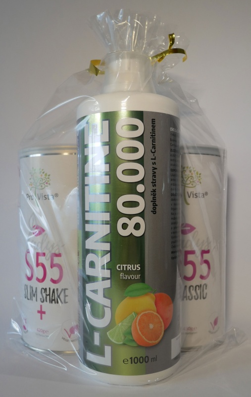 Dietní balíček PRO NI - S55classic+S55 slim shake + dárek L-carnitine 80000